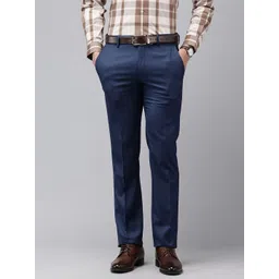Van Heusen Men Textured Skinny Fit Formal Trousers-picture-34