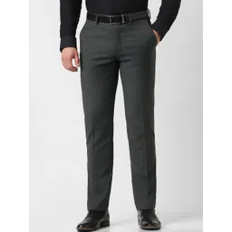 Van Heusen Men Textured Slim Fit Formal Trousers-image-41
