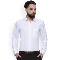 Van Heusen Men White Slim Fit Self Design Formal Shirt-picture-39