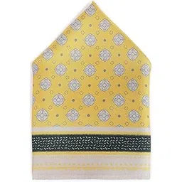 van heusen Men Yellow Print Party Pocket Square-picture-22