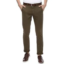 van heusen Men's Mid Rise Sport Slim Fit Casual Trousers(VSTFWSLB105100_White_30W x 32L_Brwon_30)-picture-11