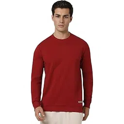 Van Heusen Men's Premium Textured Regular Fit Full Sleeve Sweatshirt | Classic Crew Neckline | Soft Cotton Blend | Versatile Styling-picture-15