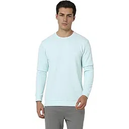 Van Heusen Men's Premium Textured Regular Fit Full Sleeve Sweatshirt | Classic Crew Neckline | Soft Cotton Blend | Versatile Styling-picture-15