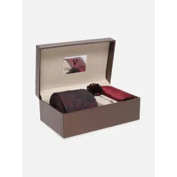 Van Heusen Multicolor Embroidered Tie, Pocket Square with Cufflink-picture-28