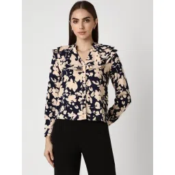 Van Heusen Navy & Peach Printed Shirt-picture-26