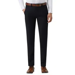 Van Heusen Navy Blended Slim Fit Trousers-picture-38