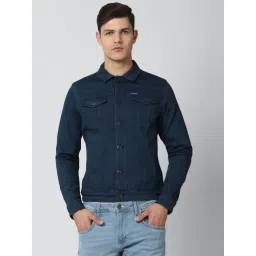 Van Heusen Navy Cotton Regular Fit Denim Jacket-picture-20
