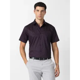 Van Heusen Navy Cotton Regular Fit Printed Shirt-picture-33
