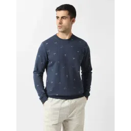 Van Heusen Navy Cotton Regular Fit Printed Sweatshirt-picture-31