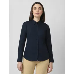 Van Heusen Navy Cotton Regular Fit Shirt-picture-43