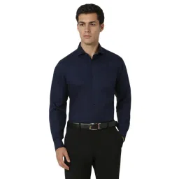 Van Heusen Navy Cotton Regular Fit Shirt-picture-46