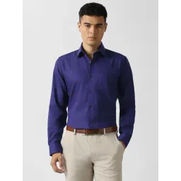 Van Heusen Navy Cotton Regular Fit Shirt-picture-15