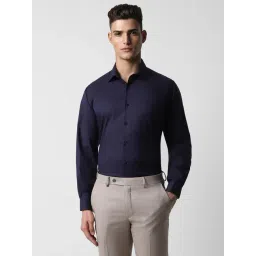 Van Heusen Navy Cotton Regular Fit Shirts-picture-40
