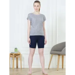 Van Heusen Navy Cotton Regular Fit Shorts-picture-34