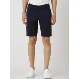 Van Heusen Navy Cotton Regular Fit Shorts-picture-33