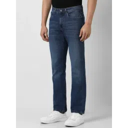 Van Heusen Navy Cotton Regular fit Solid Jeans image 3