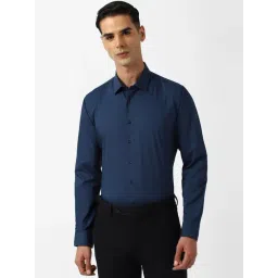 Van Heusen Navy Cotton Slim Fit Shirt-picture-39