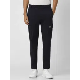 Van Heusen Navy Cotton Slim Fit Trousers-picture-26