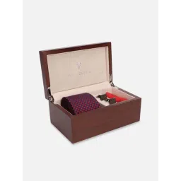 Van Heusen Navy Embroidered Tie with Pocket Square & Cufflinks-picture-13