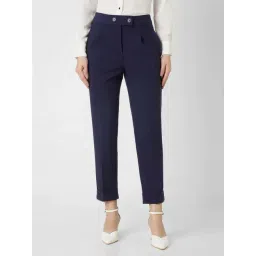 Van Heusen Navy Mid Rise Formal Trousers-picture-18