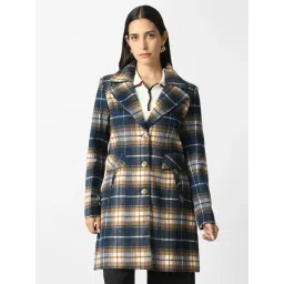 Van Heusen Navy Polyester Checked Jacket-picture-43