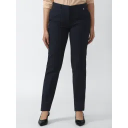 Van Heusen Navy Regular Fit Mid Rise Trousers-picture-24