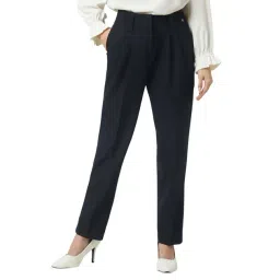 Van Heusen Navy Regular Fit Trousers-picture-14