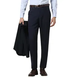 Van Heusen Navy Regular Fit Trousers-picture-15