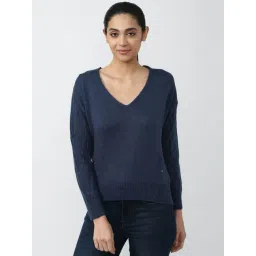 Van Heusen Navy Self Design Sweater-picture-19