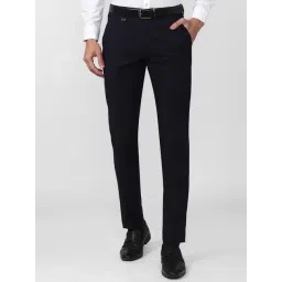 Van Heusen Navy Slim Fit Texture Trousers-picture-40