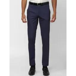 Van Heusen Navy Slim Fit Texture Trousers-picture-33