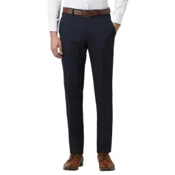 Van Heusen Navy Slim Fit Texture Trousers-picture-21
