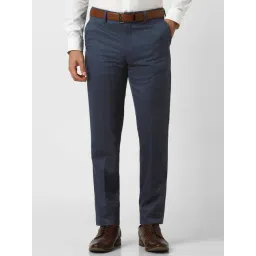 Van Heusen Navy Slim Fit Texture Trousers-picture-35
