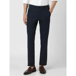 Van Heusen Navy Slim Fit Trousers-picture-10