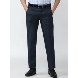 Van Heusen Navy Slim Fit Trousers-picture-31