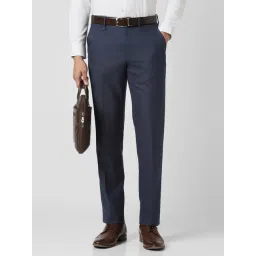 Van Heusen Navy Slim Fit Trousers-picture-28