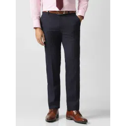 Van Heusen Navy Slim Fit Trousers-picture-20
