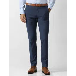 Van Heusen Navy Slim Fit Trousers-picture-17