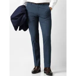 Van Heusen Navy Slim Fit Trousers-picture-10