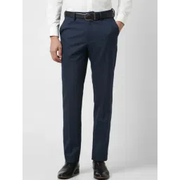 Van Heusen Navy Slim Fit Trousers-picture-38
