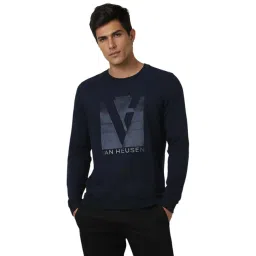 Van Heusen Navy Slim fit Typography Sweatshirts-picture-12
