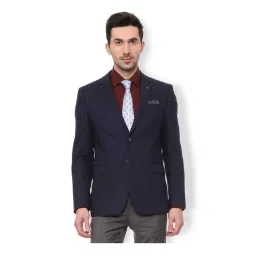 Van Heusen Navy Solid Slim Fit Blazer-picture-46