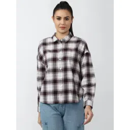 Van Heusen Off-White Cotton Chequered Shirt-picture-14