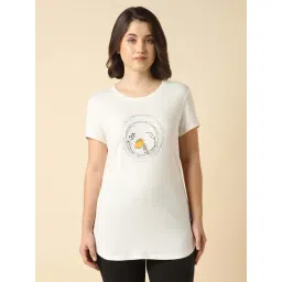 Van Heusen Off White Relaxed Fit Printed Night T-Shirt-picture-20