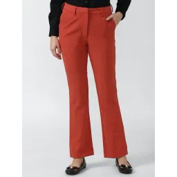 Van Heusen Orange Regular Fit Mid Rise Trousers-picture-33