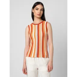 Van Heusen Orange Striped Top image 1