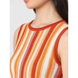 Van Heusen Orange Striped Top image 5