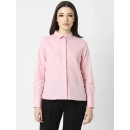 Van Heusen Pink Cotton Chequered Formal Shirt-picture-10