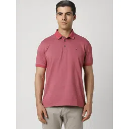 Van Heusen Pink Cotton Regular Fit Printed Polo T-Shirt-picture-14