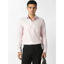 Van Heusen Pink Cotton Regular Fit Texture Shirt-picture-28
